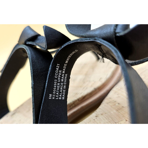 Kork-Ease Womens Size 6M Blake Thong Sandals Flip Flop Black Leather T- Strap - Picture 5 of 8